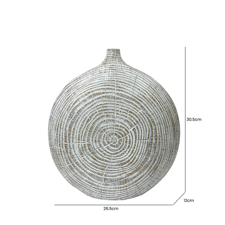 White and Light Brown Polyresin Vase Lina Home