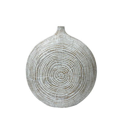 White and Light Brown Polyresin Vase Lina Home