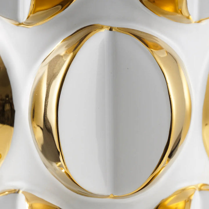 White and Gold Decorative Ceramic Vase Lina Home