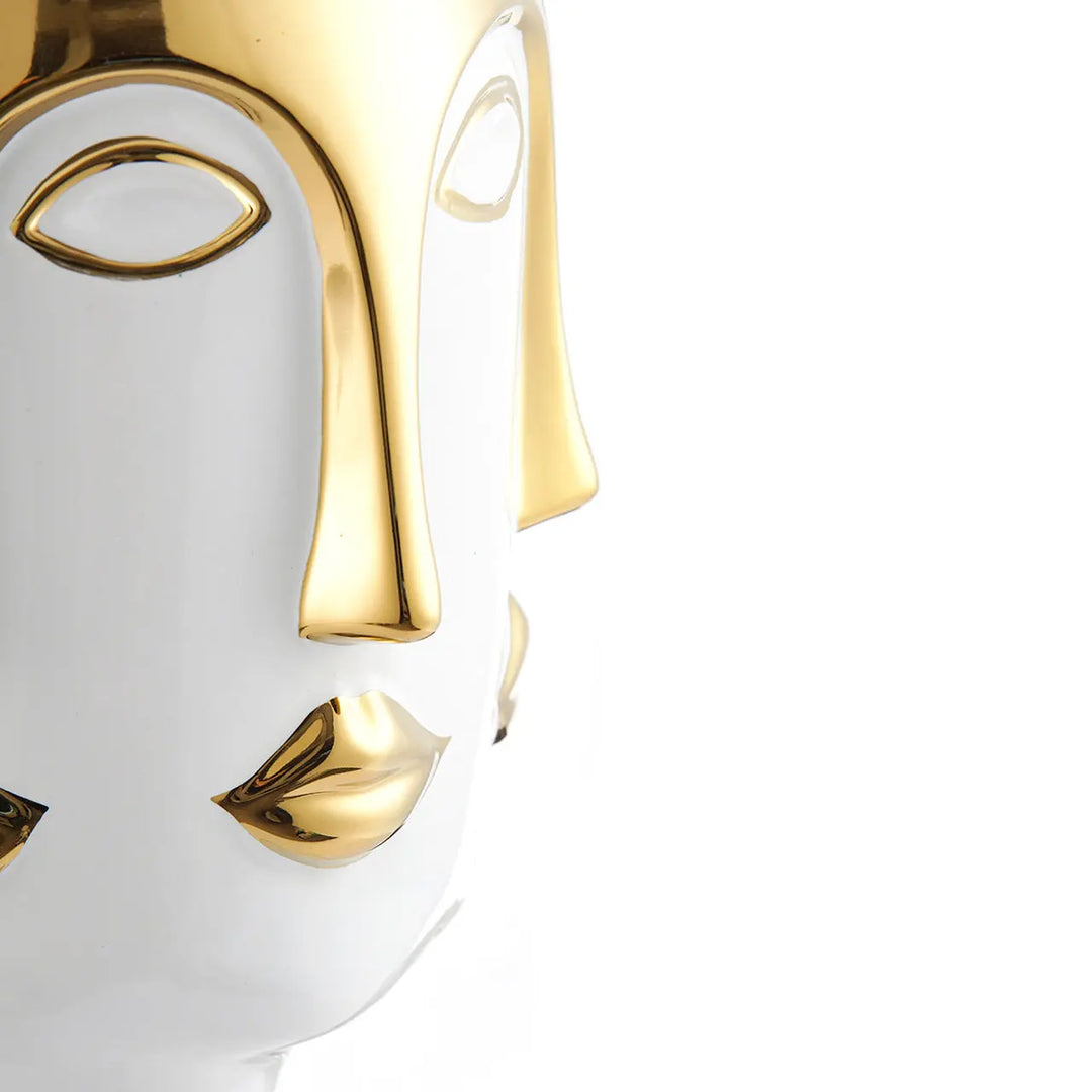 White and Gold Face Ceramic Vase – 32 cm Lina Home