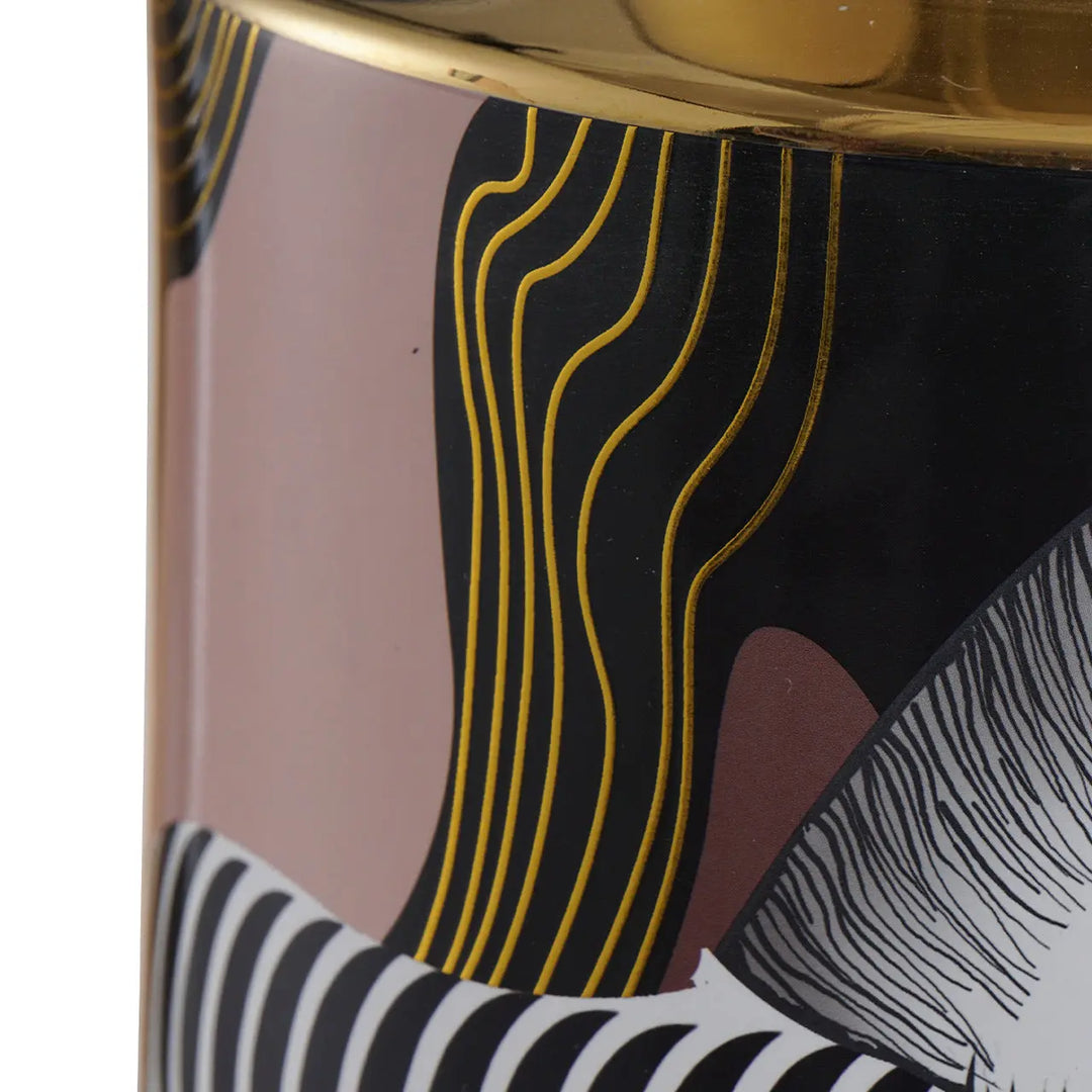 Zebra Print Decorative Ceramic Vase – 39.5 cm Lina Home