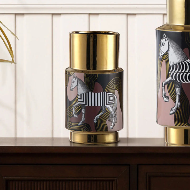 Zebra Print Decorative Ceramic Vase – 25.5 cm Lina Home