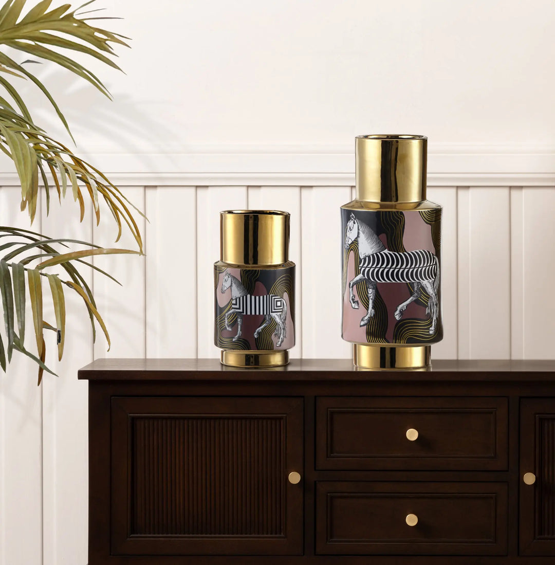 Zebra Print Decorative Ceramic Vase – 25.5 cm Lina Home