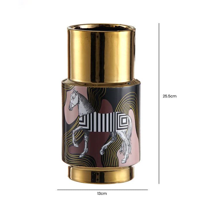 Zebra Print Decorative Ceramic Vase – 25.5 cm Lina Home