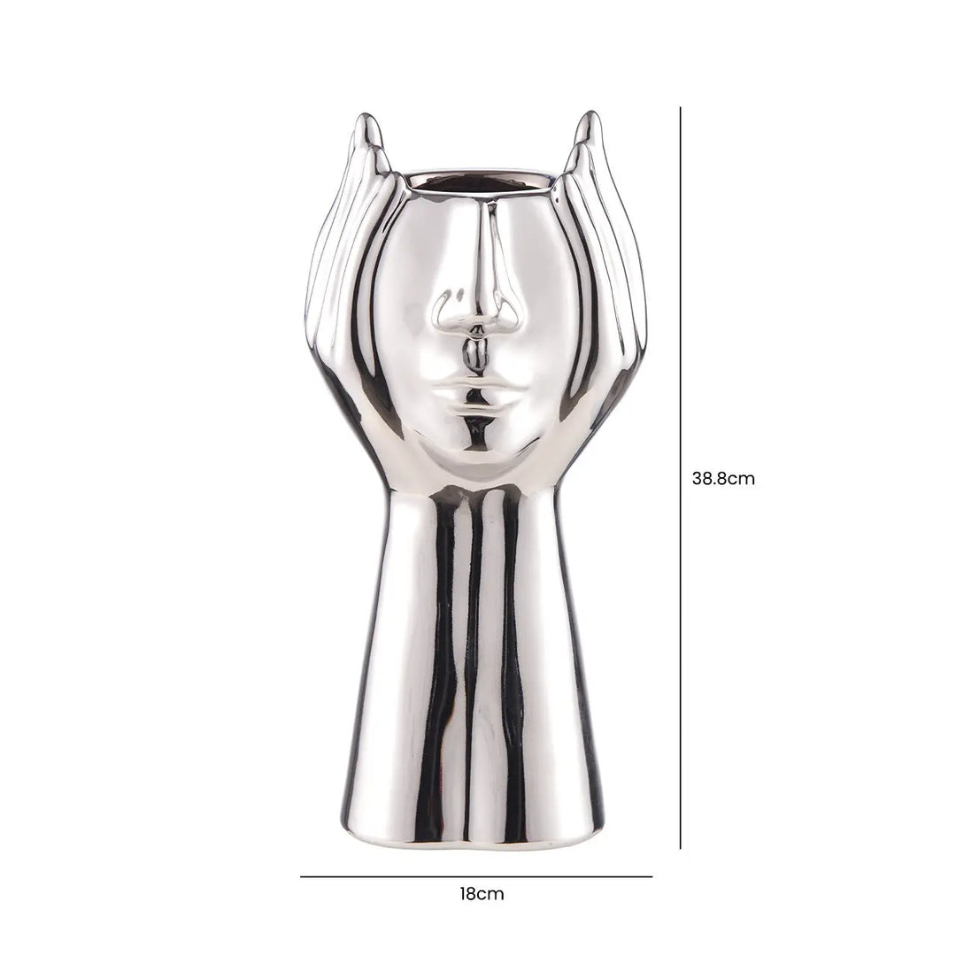 Chrome Face Decorative Ceramic Vase - 38.8cm Lina Home