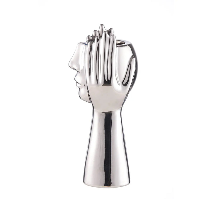 Chrome Face Decorative Ceramic Vase - 38.8cm Lina Home