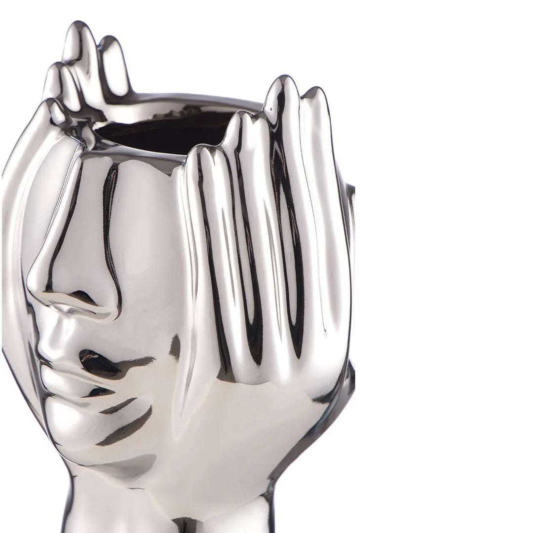 Chrome Face Decorative Ceramic Vase - 38.8cm Lina Home