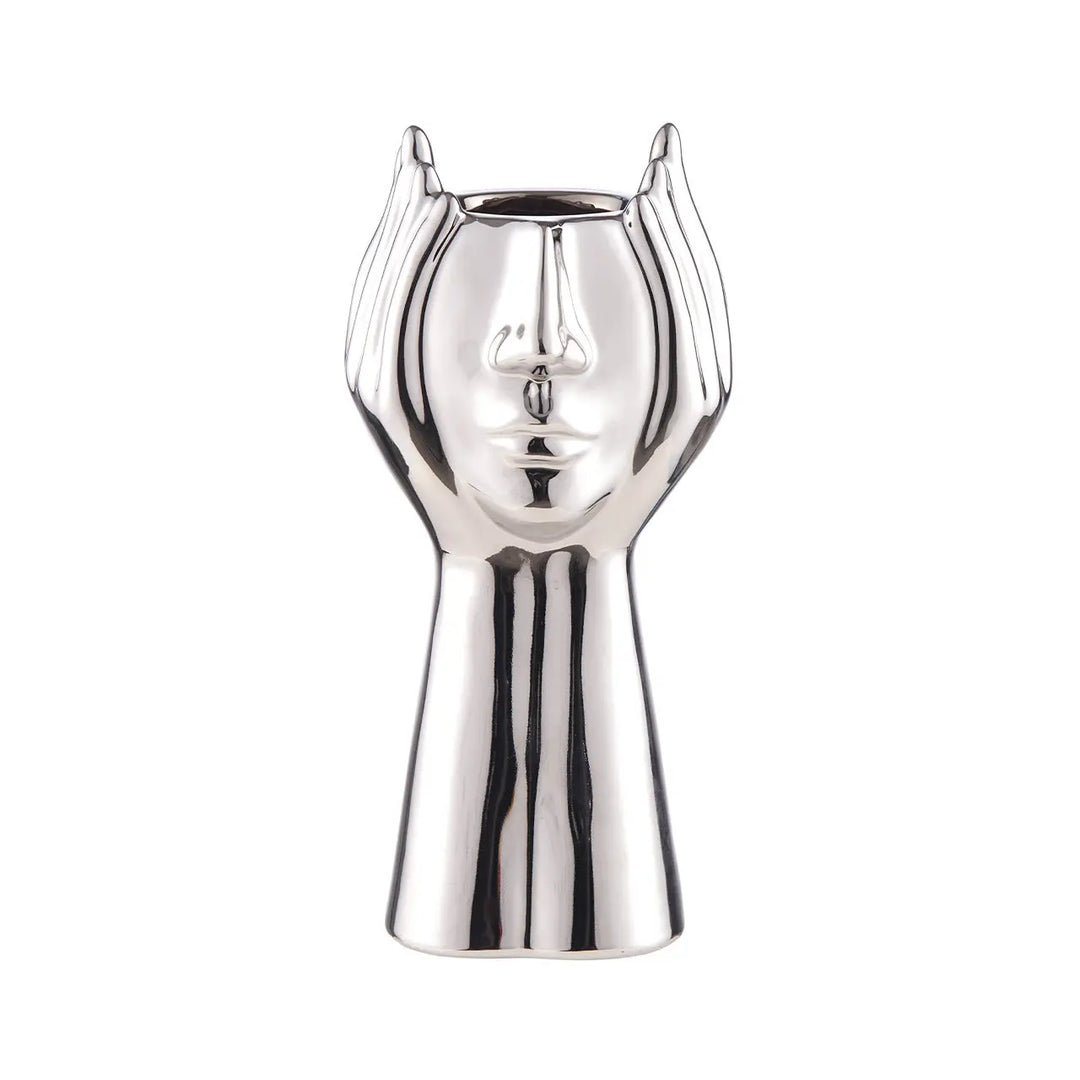 Chrome Face Decorative Ceramic Vase Lina Home