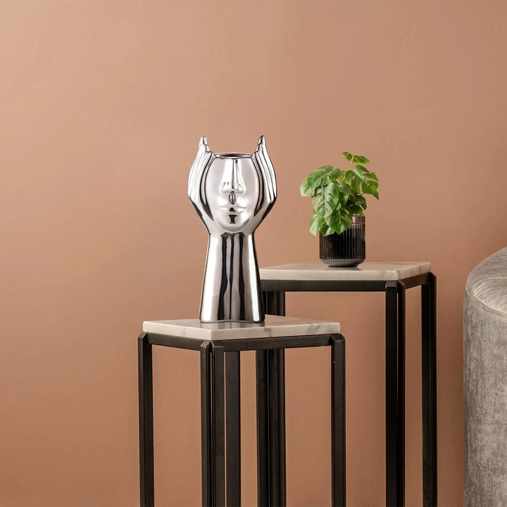 Chrome Face Decorative Ceramic Vase Lina Home