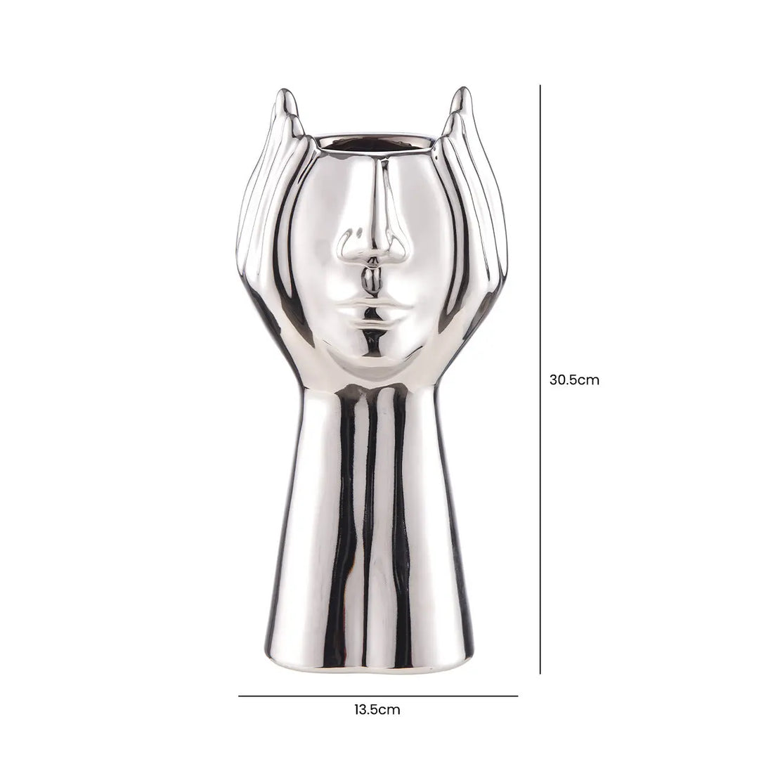 Chrome Face Decorative Ceramic Vase Lina Home