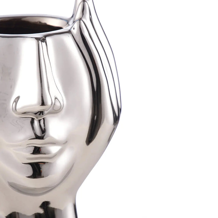 Chrome Face Decorative Ceramic Vase Lina Home
