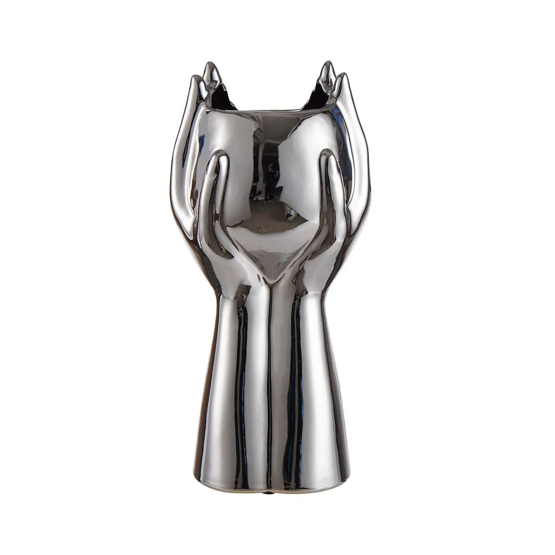 Chrome Face Decorative Ceramic Vase Lina Home