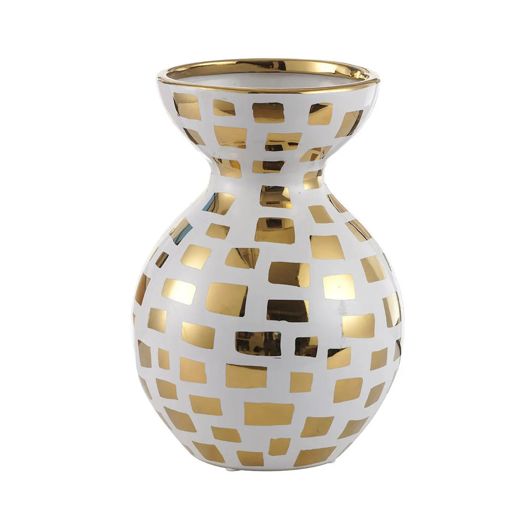 Chrome Face Decorative Ceramic Vase – 38.8 cm Lina Home