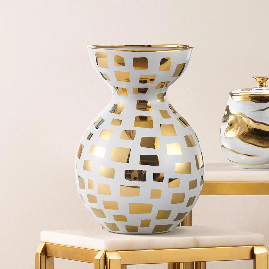 Chrome Face Decorative Ceramic Vase – 38.8 cm Lina Home