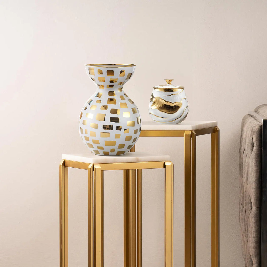 Chrome Face Decorative Ceramic Vase – 38.8 cm Lina Home