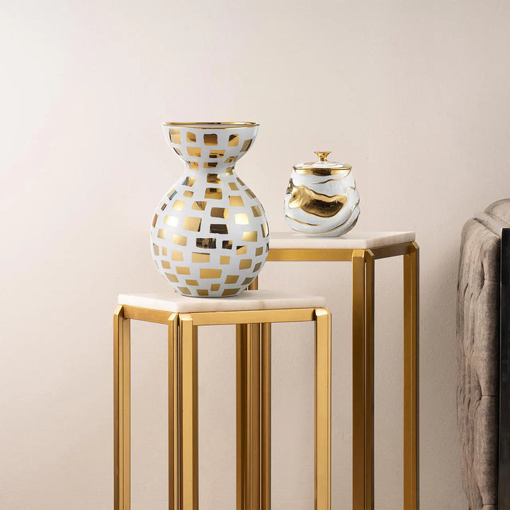 Chrome Face Decorative Ceramic Vase – 38.8 cm Lina Home