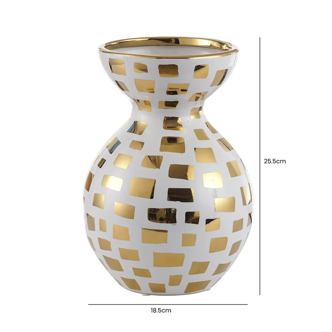 Chrome Face Decorative Ceramic Vase – 38.8 cm Lina Home