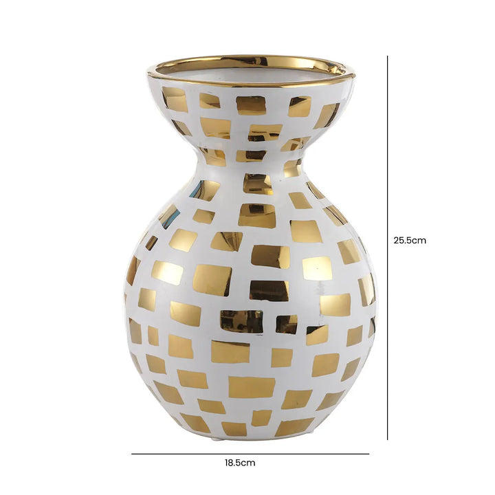 Chrome Face Decorative Ceramic Vase – 38.8 cm Lina Home