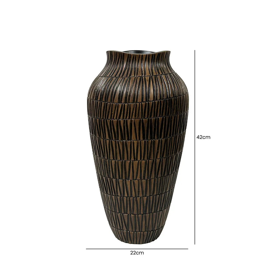 Black and Brown Polyresin Vase Lina Home
