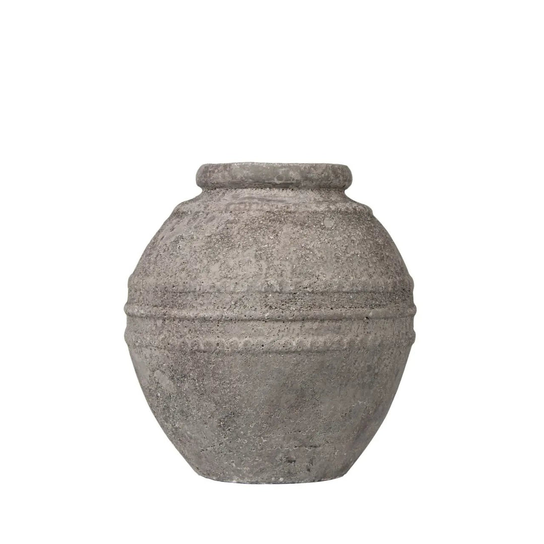 Antique Dark Grey Terracotta Pot - 40.5 cm Lina Home