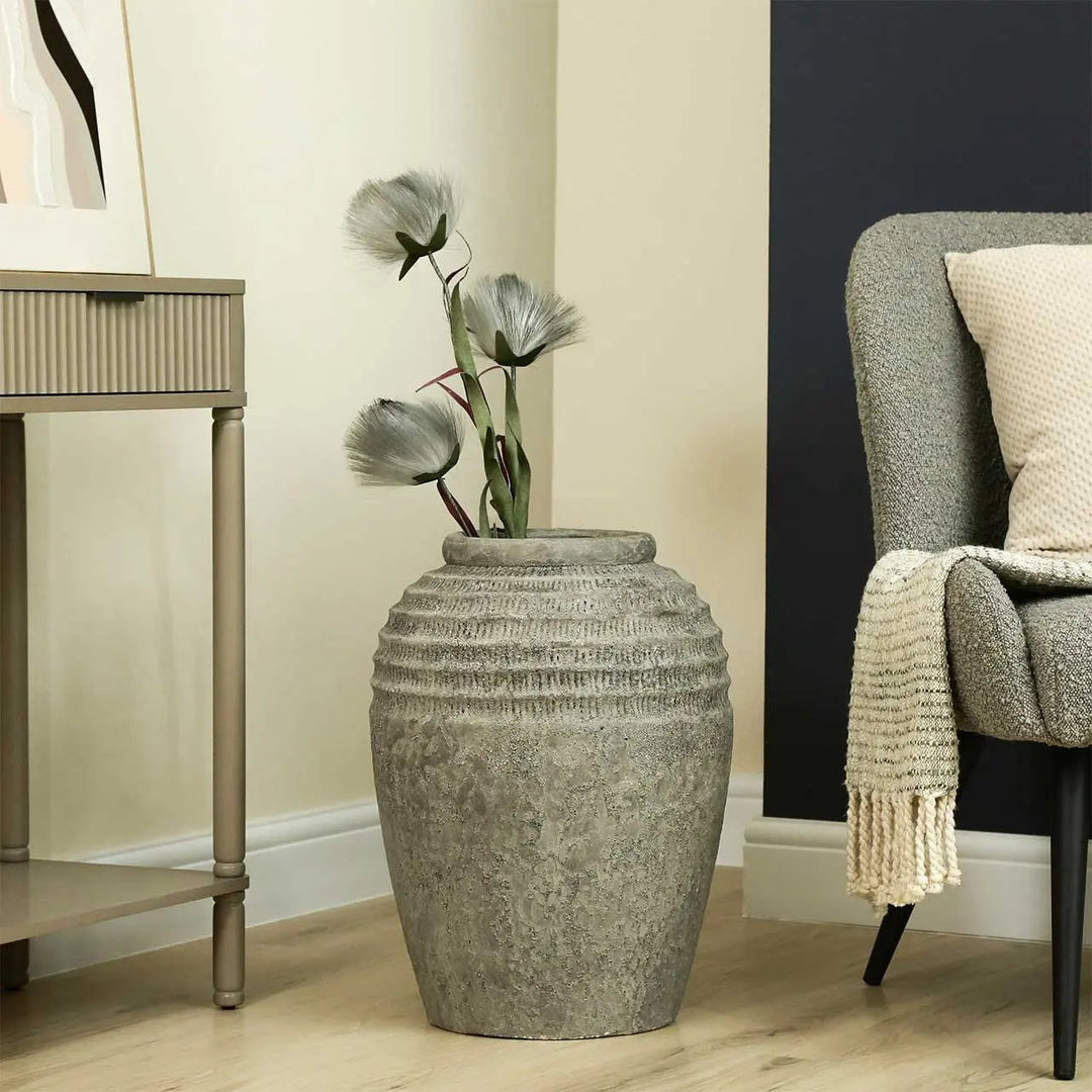 Antique Dark Grey Terracotta Pot - 50 cm Lina Home