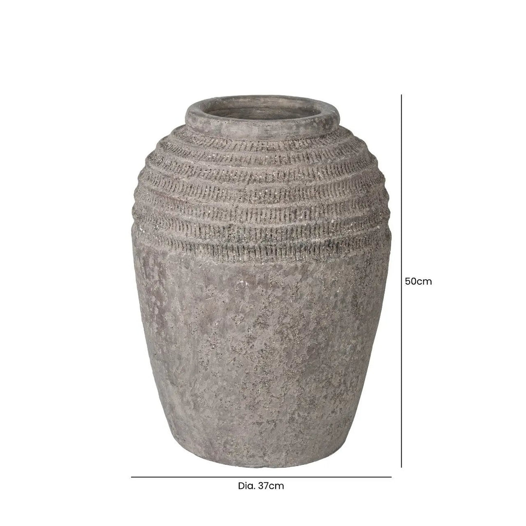 Antique Dark Grey Terracotta Pot - 50 cm Lina Home