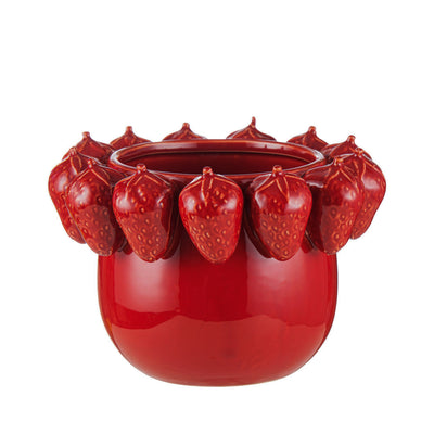 Red Strawberry Ceramic Vase – 14 cm Lina Home