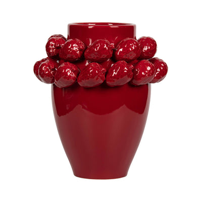 Red Strawberry Ceramic Vase – 28 cm Lina Home