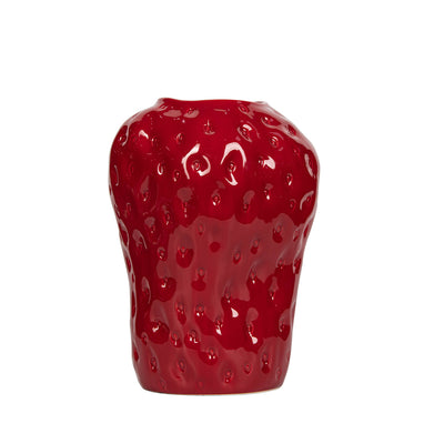 Red Strawberry Ceramic Vase – 30 cm Lina Home