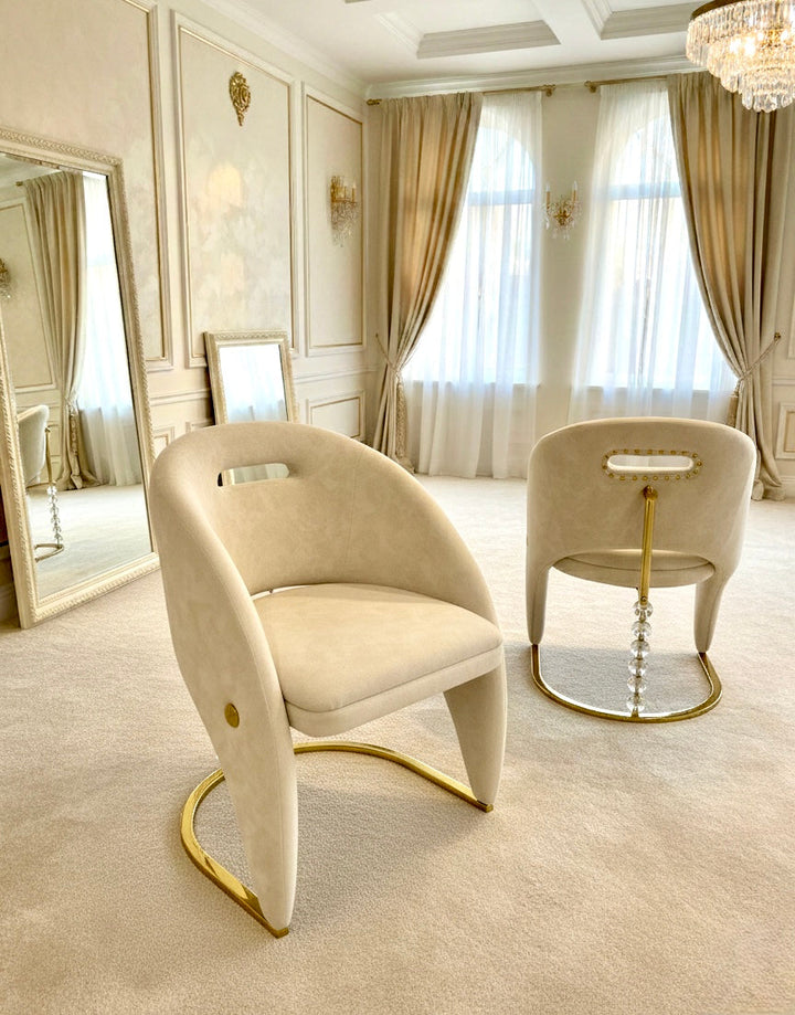 Veneto Cream Gold Dining Chair