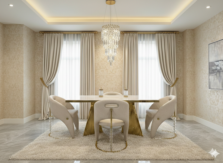 Veneto Cream Gold Dining Chair