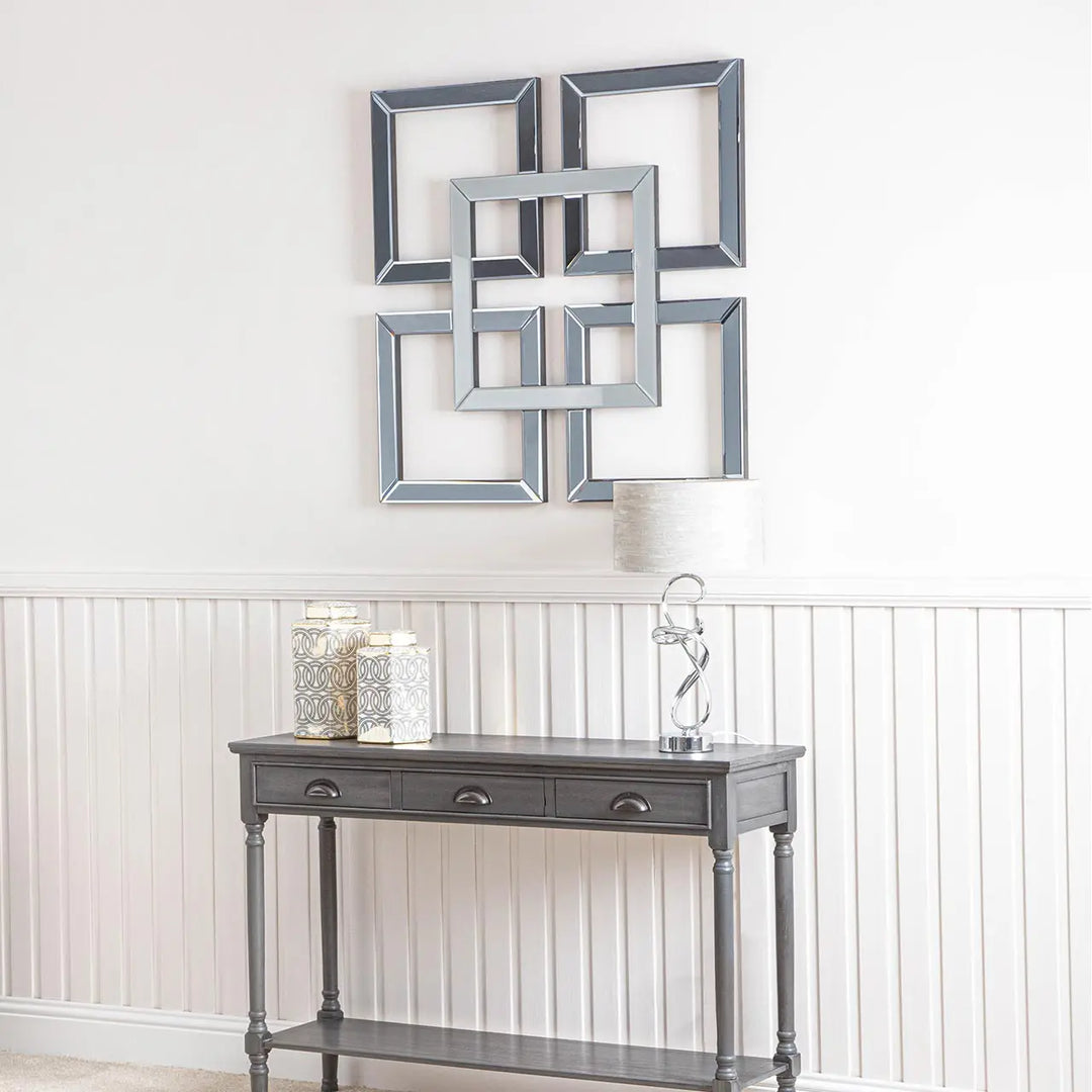 Smoked and Silver Glass Wall Art Lina Home