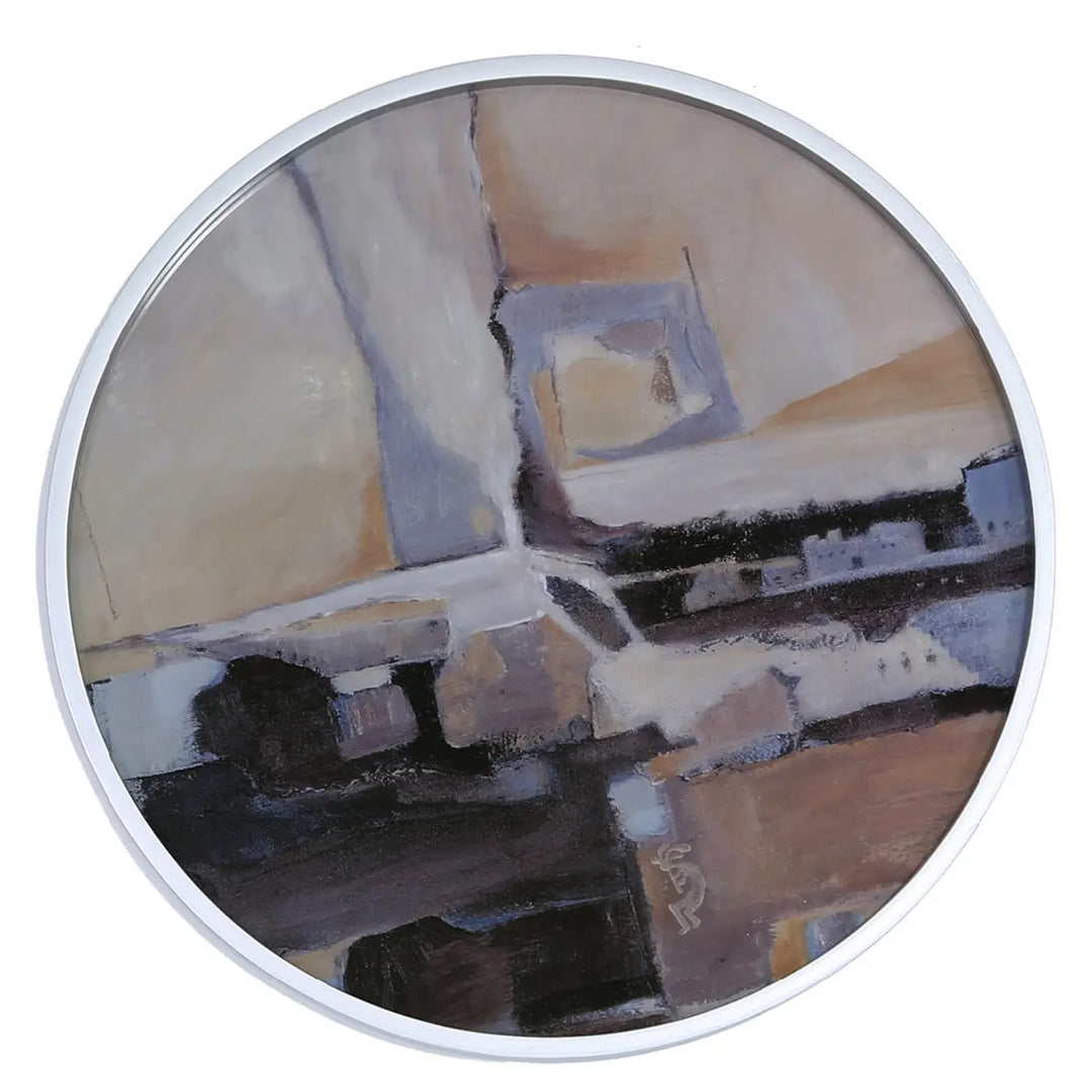 Round Wood Abstract Wall Art – 75 cm Lina Home