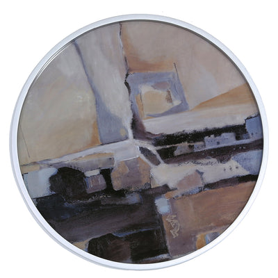 Round Wood Abstract Wall Art – 75 cm Lina Home