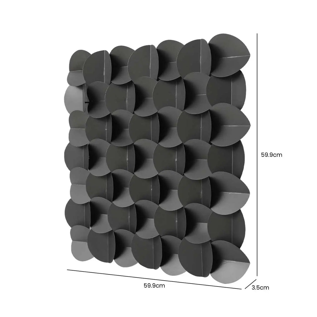 Grey Gunmetal 3D Metal Wall Art Lina Home