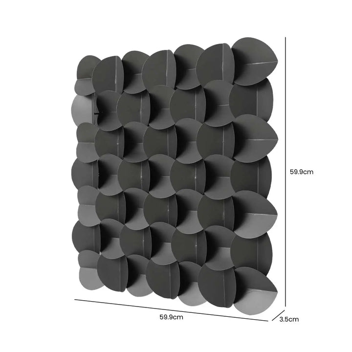 Grey Gunmetal 3D Metal Wall Art Lina Home