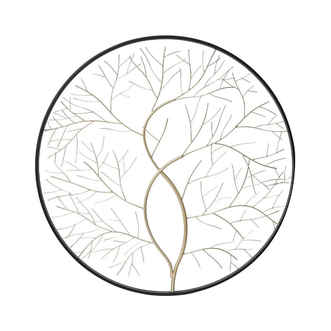 Decorative wall art with leaf pattern on a white background