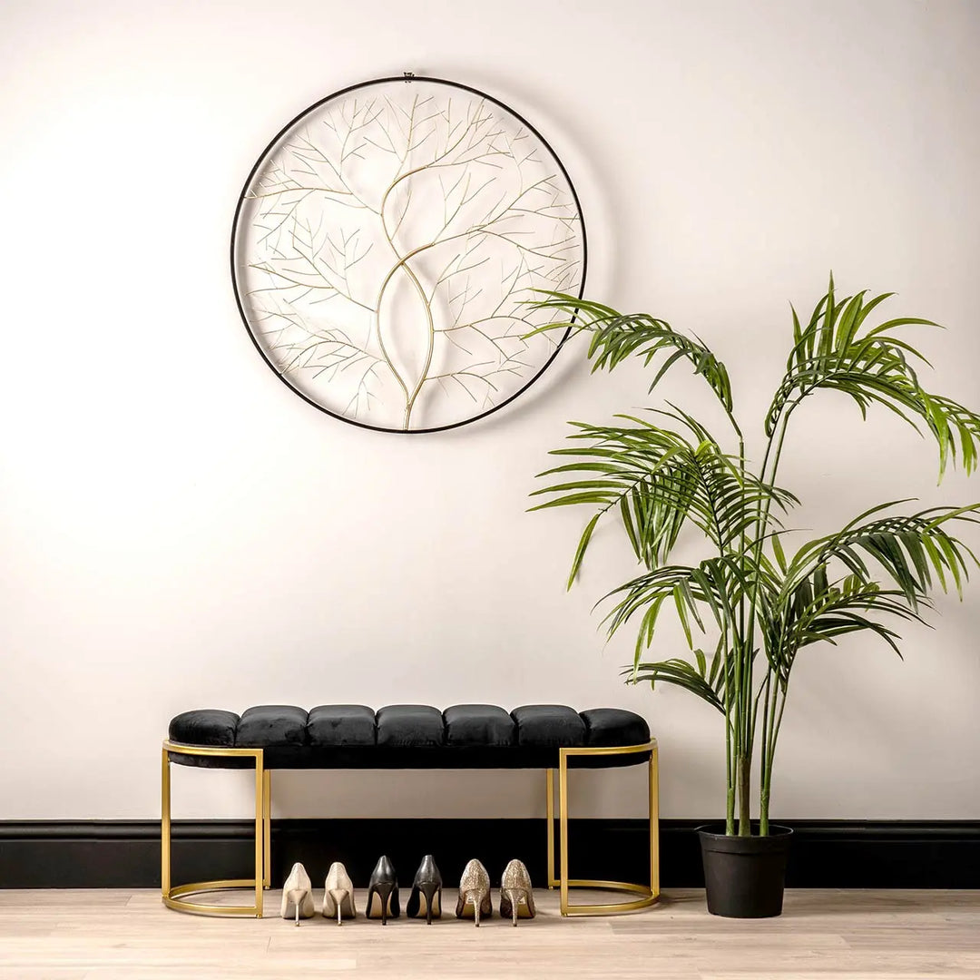 Black & Gold Metal Tree Wall Art Lina Home