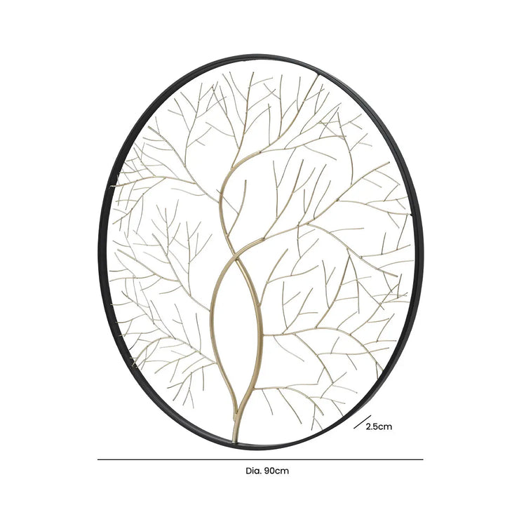 Black & Gold Metal Tree Wall Art Lina Home