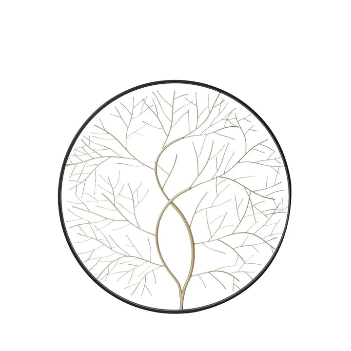 Decorative wall art with leaf pattern on a white background
