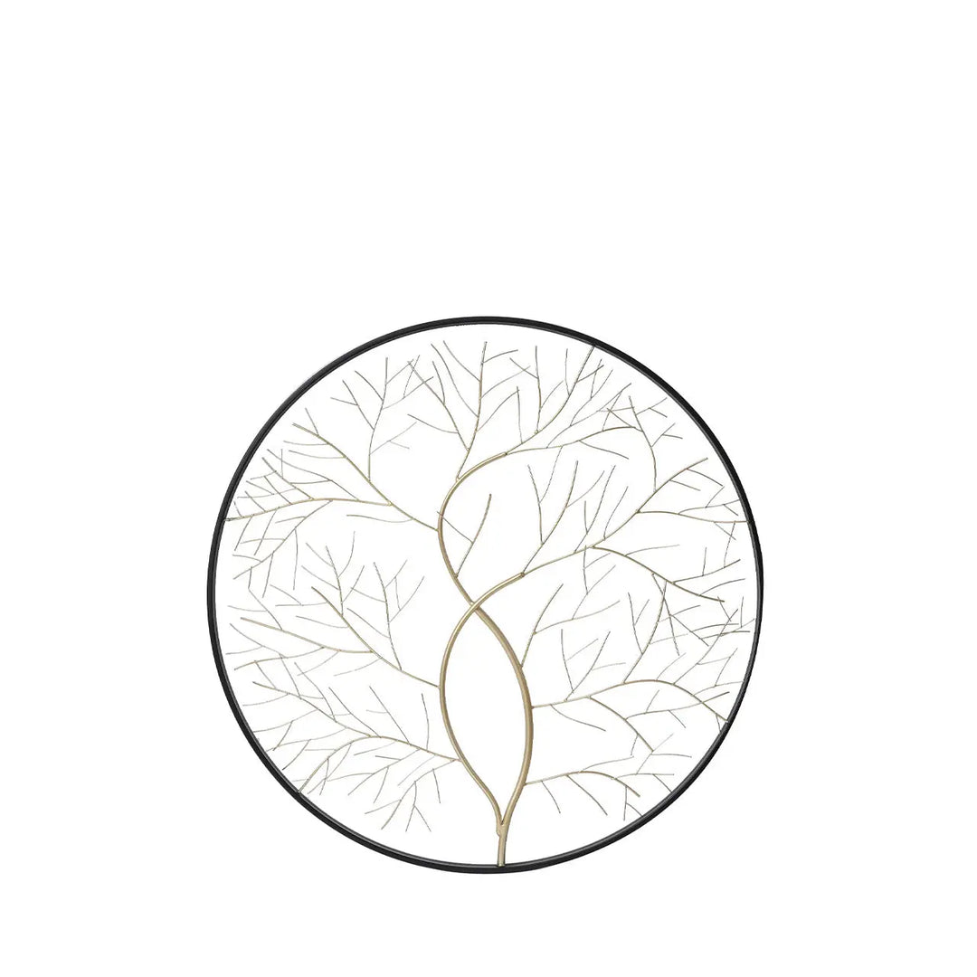 Decorative wall art with leaf pattern on a white background