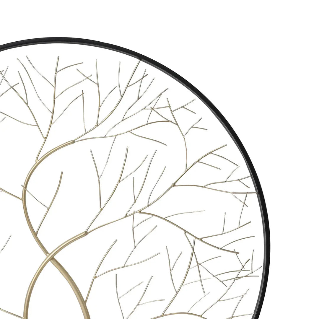 Black & Gold Metal Tree Wall Art – 50 cm Lina Home