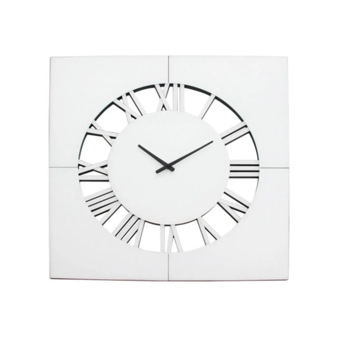 White Mirror Wall Clock Lina Home