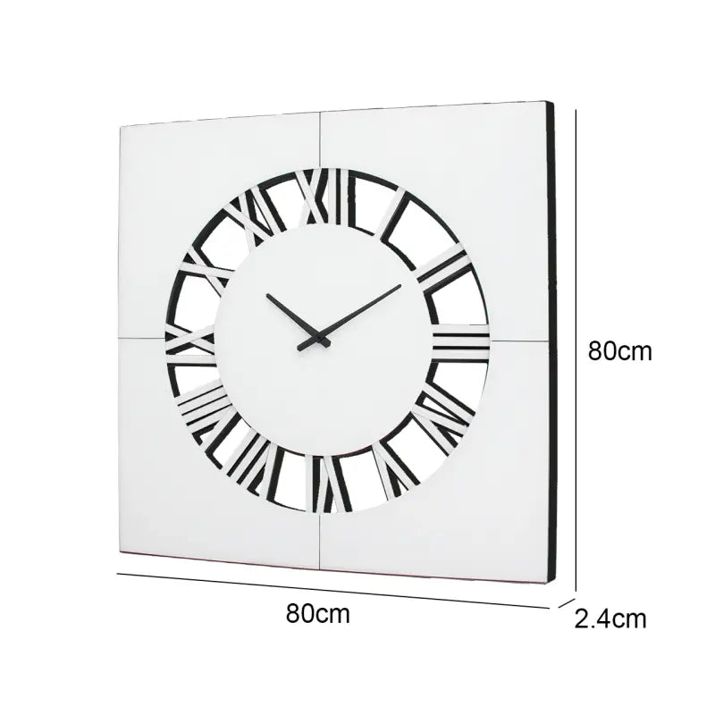 White Mirror Wall Clock Lina Home