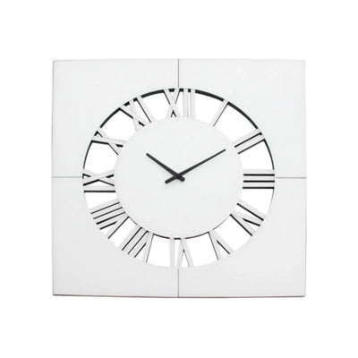 White Mirror Wall Clock Lina Home