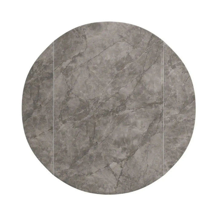 Alaric 135cm Round Dark Grey Gloss Ceramic Swivel Extending Dining Table - NJ Home Interiors