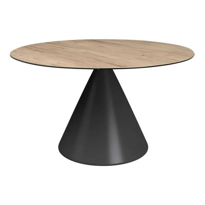 Alaric 135cm Round Oak Ceramic Swivel Extending Dining Table - NJ Home Interiors