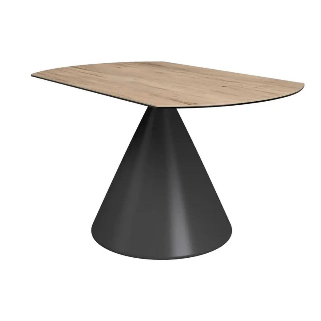 Alaric 135cm Round Oak Ceramic Swivel Extending Dining Table - NJ Home Interiors