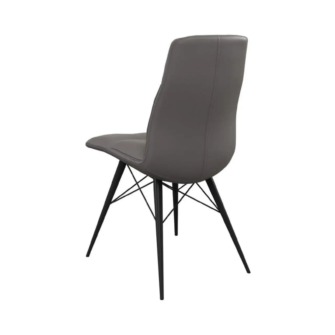 Alesia Set of 2 Dining Chairs in Grey - LUX - HOM