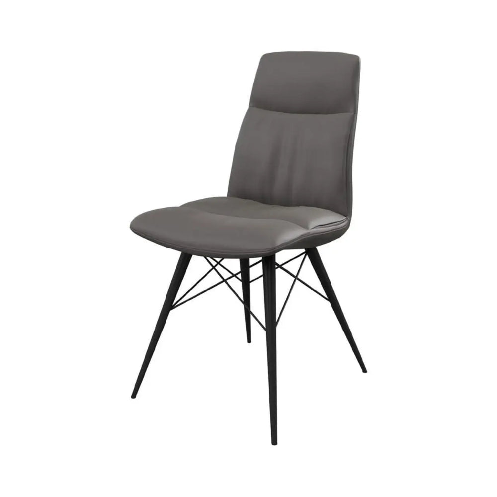 Alesia Set of 2 Dining Chairs in Grey - LUX - HOM